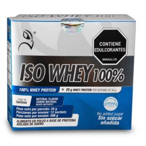 Proteína Iso Whey 100% Natural 12 Sobres Sin Azucar añadida