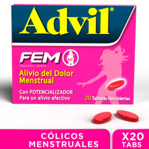 Advil Fem 20 Tabletas Recubiertas Alivio Cólicos Menstruales