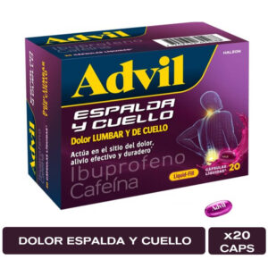 Advil Liquid Fill 20 Cápsulas Para Dolor De Espalda y Cuello