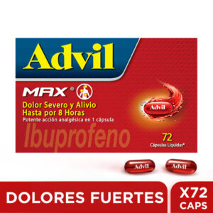 Advil Max 72 Cápsulas Blandas Alivio Rápido del Dolor