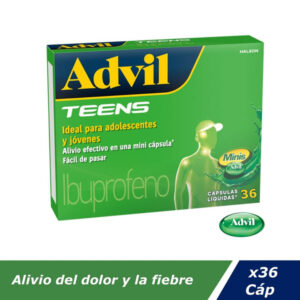 Advil Teens 36 Cápsulas Líquidas Alivio Del Dolor Y Fiebre