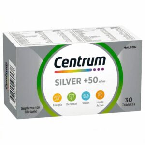 Centrum Silver +50 Años 30 Tabletas - Energía, Huesos y Defensas