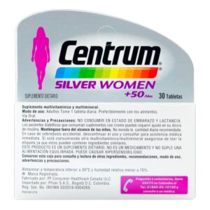 Centrum Silver Women 50+ 60 Tabletas Defensas y Mente Activa