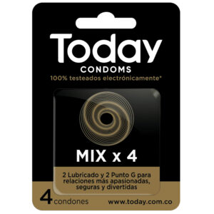 Condones Today Mix Punto G Lubircado 4 Unidades