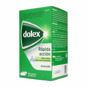Dolex Avanzado Rápida Acción 100 Tabletas Acetaminofén 500 mg