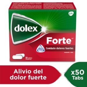 Dolex Forte 50 Tabletas - Alivio del Dolor Fuerte