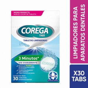 Limpiador De Prótesis Dentales Corega Tabs 30 Tabletas