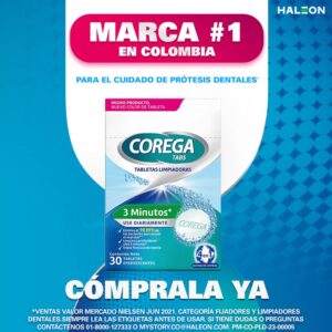 Limpiador De Prótesis Dentales Corega Tabs 30 Tabletas