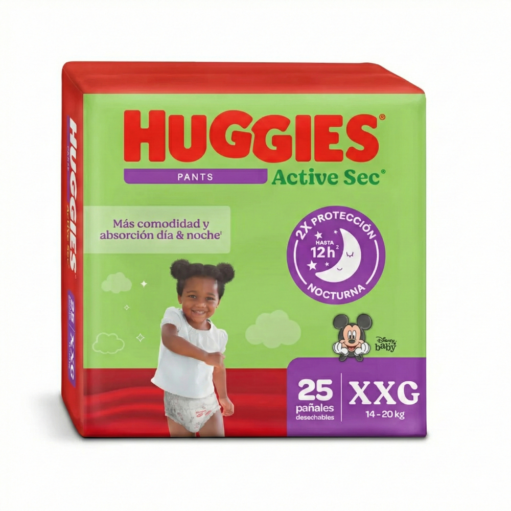 Pañales Pants Huggies Active Sec Etapa 5 Xxg 25 Unidades